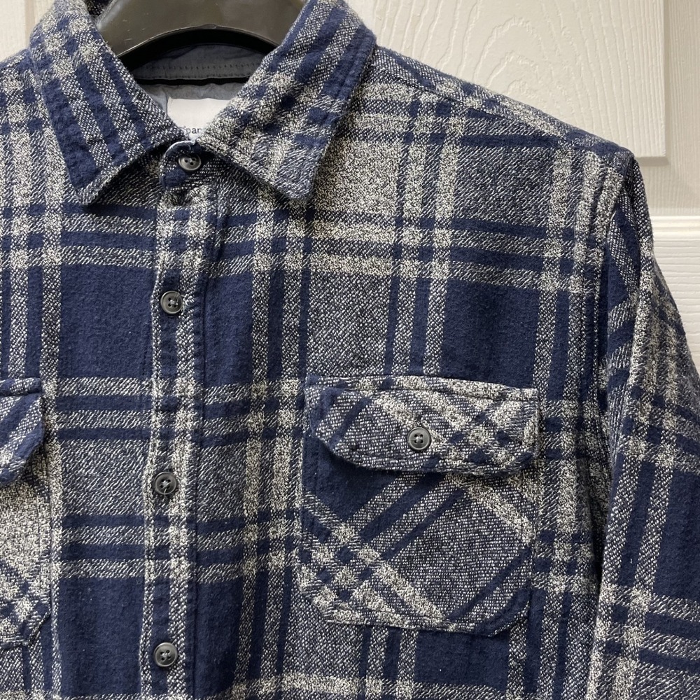 Paper Denim & Cloth Men's Large Navy & Gray Flannel L/S Button Down Shirt